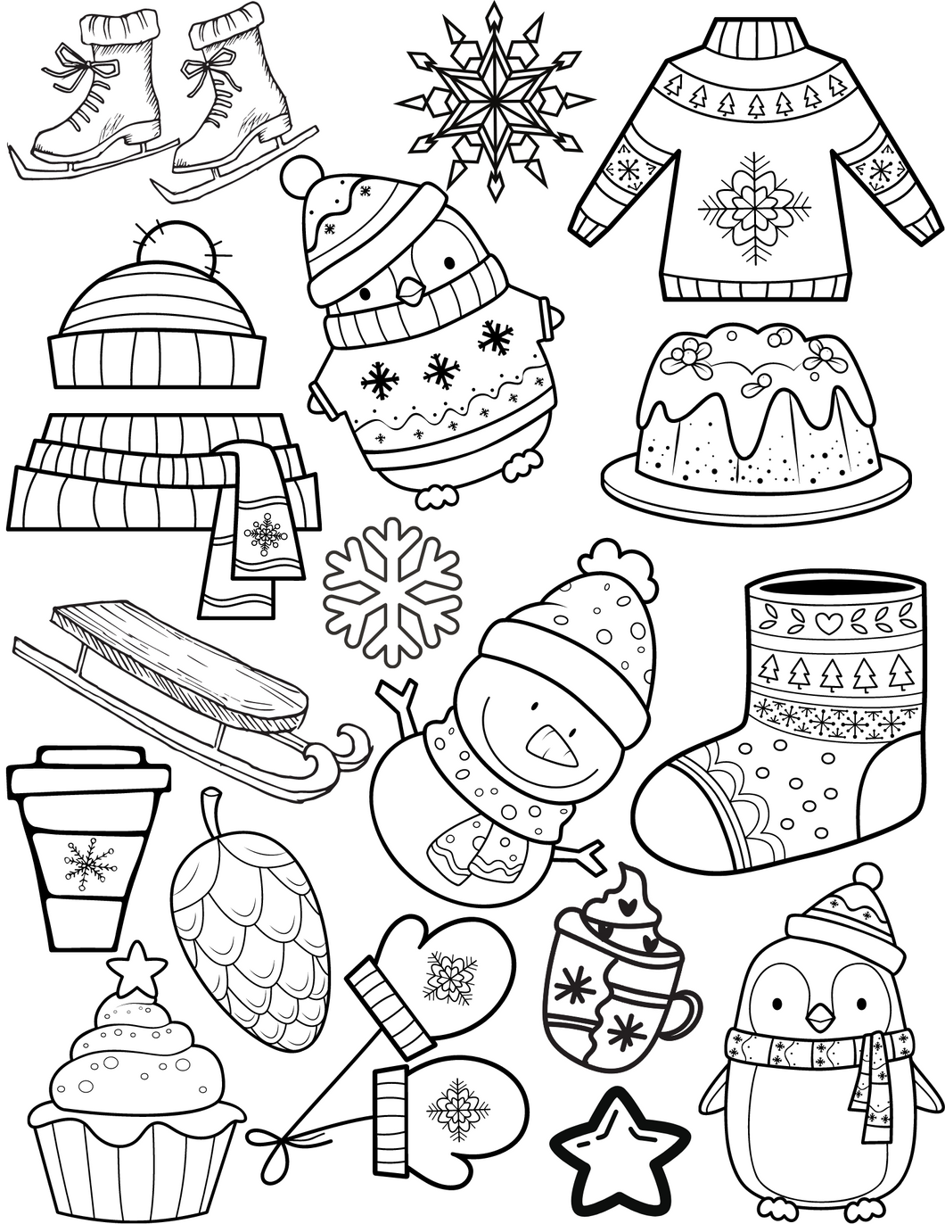 Printable WINTER coloring page
